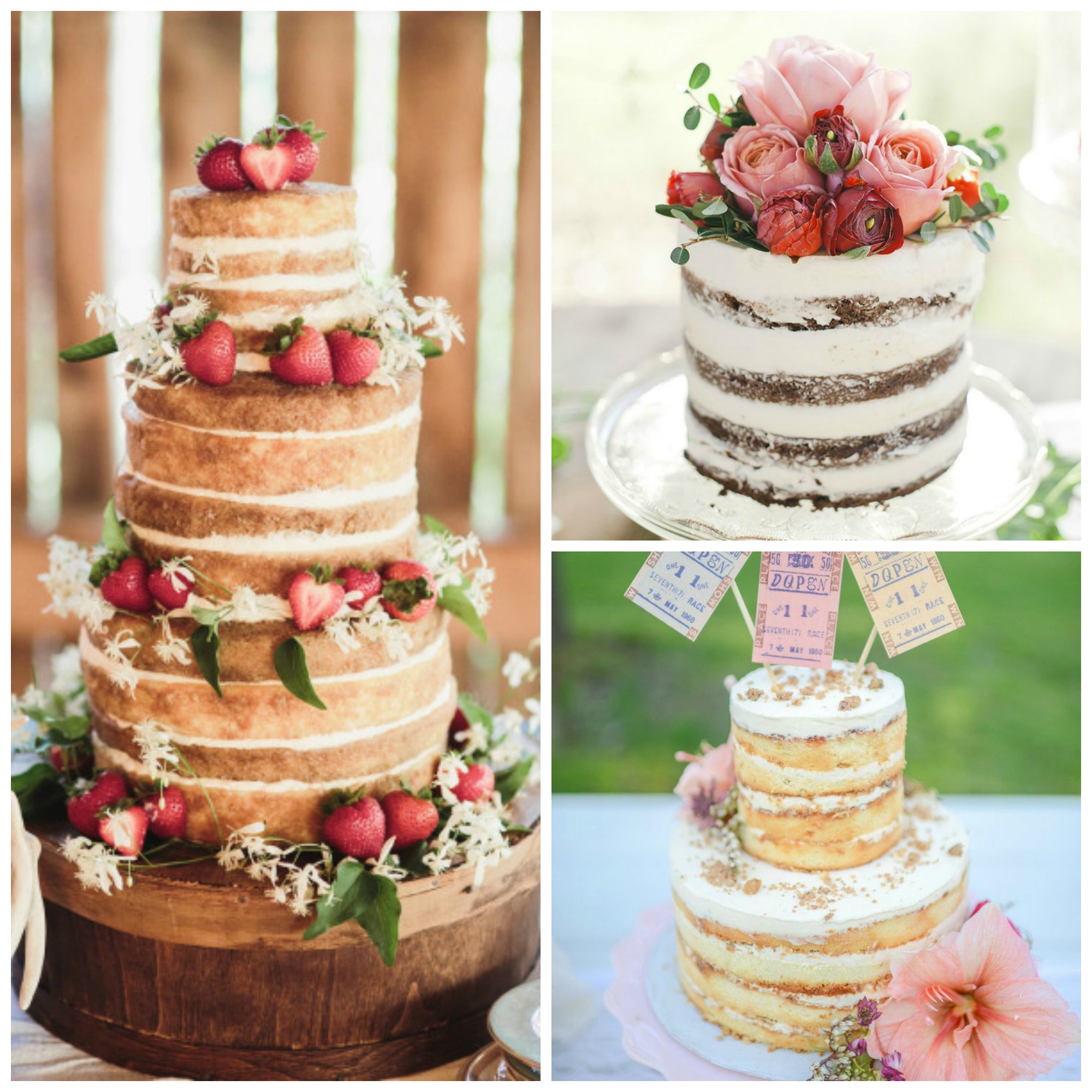 13 bonitos Naked Cakes para tu boda