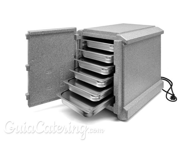 Contenedor isotérmico calefactado para catering caliente