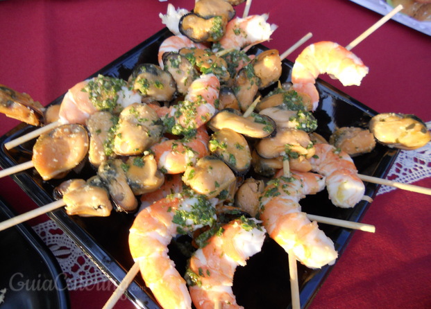 Brocheta langostinos