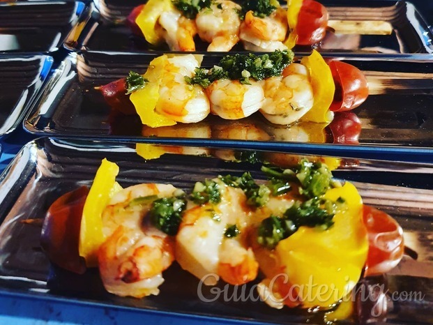 Brocheta de langostino 