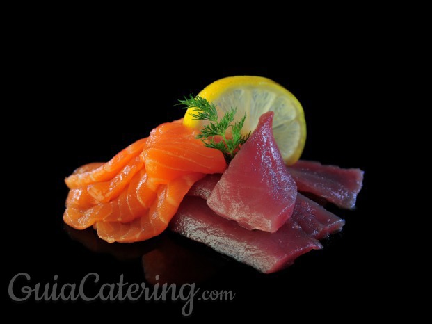 Sashimi de atún y salmón
