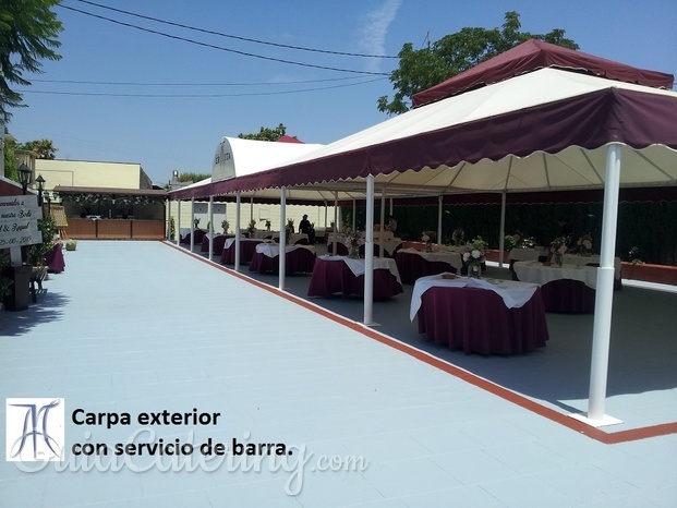 Carpa exterior con servicio de barra