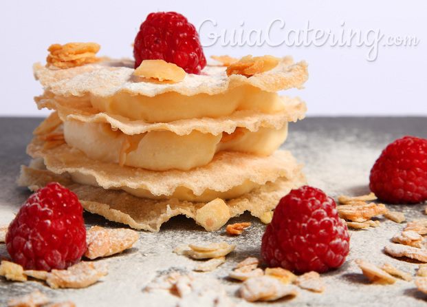 Tarta árabe de Obleas Fritas con Almendras Laminadas Caramelizadas