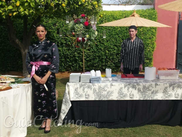 Catering en Hacienda Atalaya Alta de sushiman con geisha